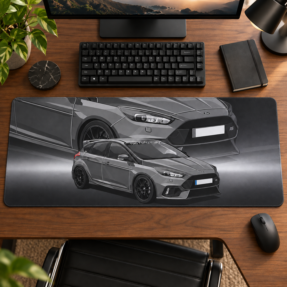 Gri Sportif Hatchback Çizim Mouse Pad - Y1082