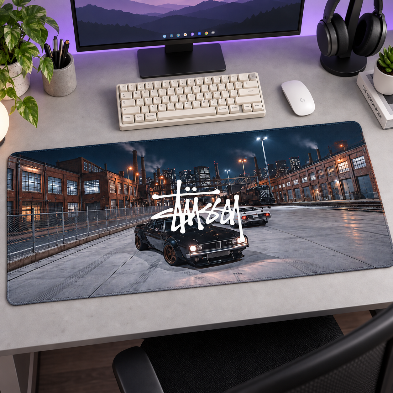 Klasik Otomobil Şehir Garajı Mouse Pad - Y1094