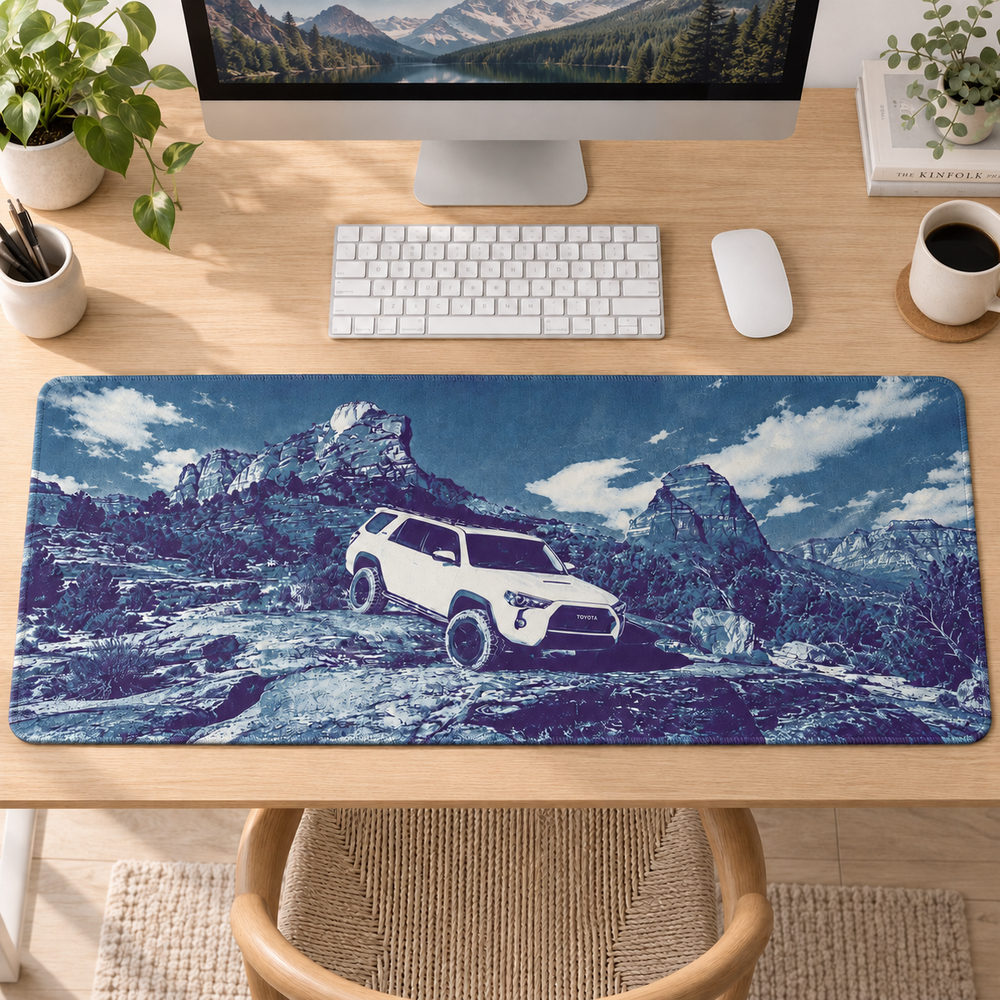 Beyaz SUV Dağ Macerası Mouse Pad - Y1095