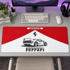 Ferrari F40 Kırmızı Beyaz Retro Mouse Pad - Y1099