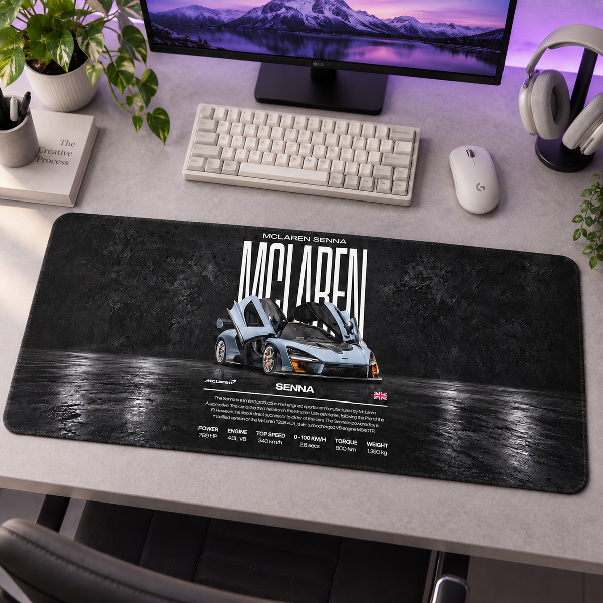 McLaren Senna Siyah Teknik Afiş Mouse Pad - Y1109