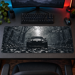 Sisli Ormanda Siyah Spor Otomobil Mouse Pad - Y1116