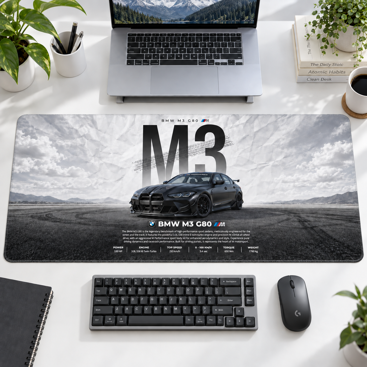 BMW M3 Bulutlu Pist Mouse Pad - Y1128