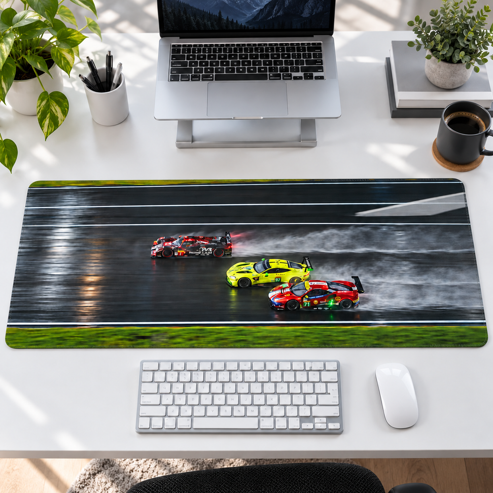 Yağmurlu Pistte Yarış Mücadelesi Mouse Pad - Y1133