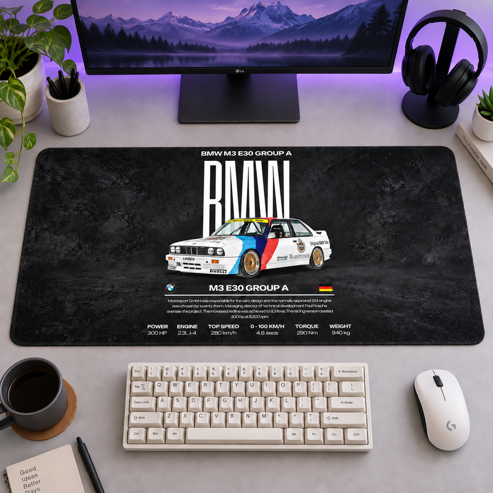 BMW M3 E30 Yarış Renkleri Mouse Pad - Y1134