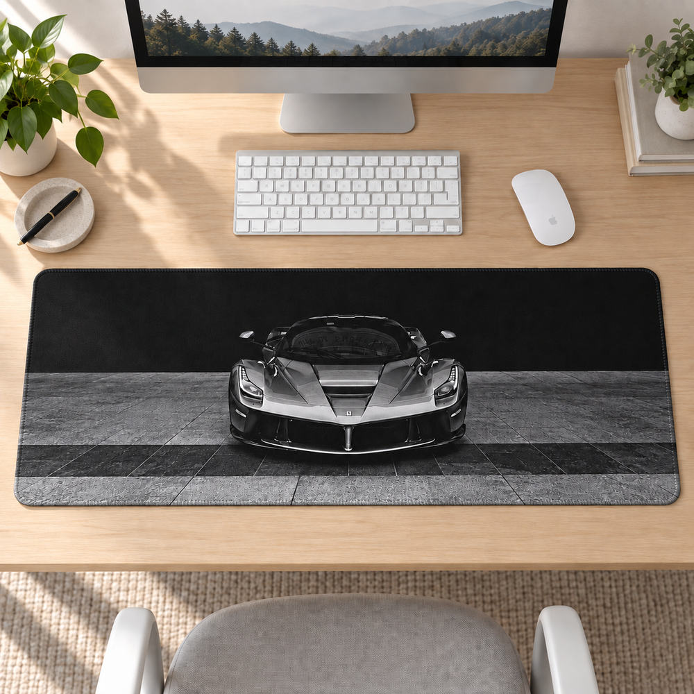 Gri Süper Otomobil Ön Görünüm Mouse Pad - Y1135