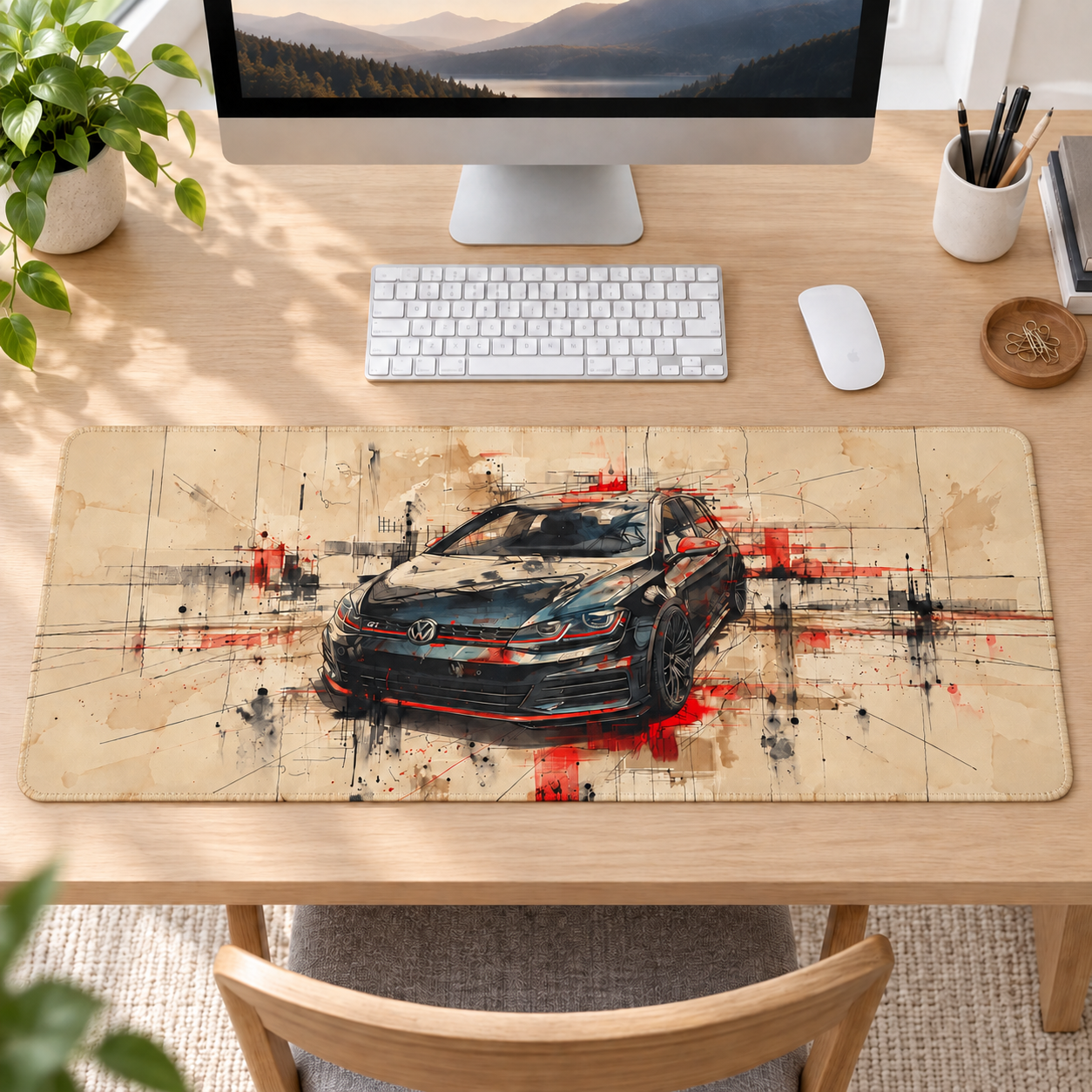 Spor Otomobil Eskiz Çizgileri Mouse Pad - Y1140