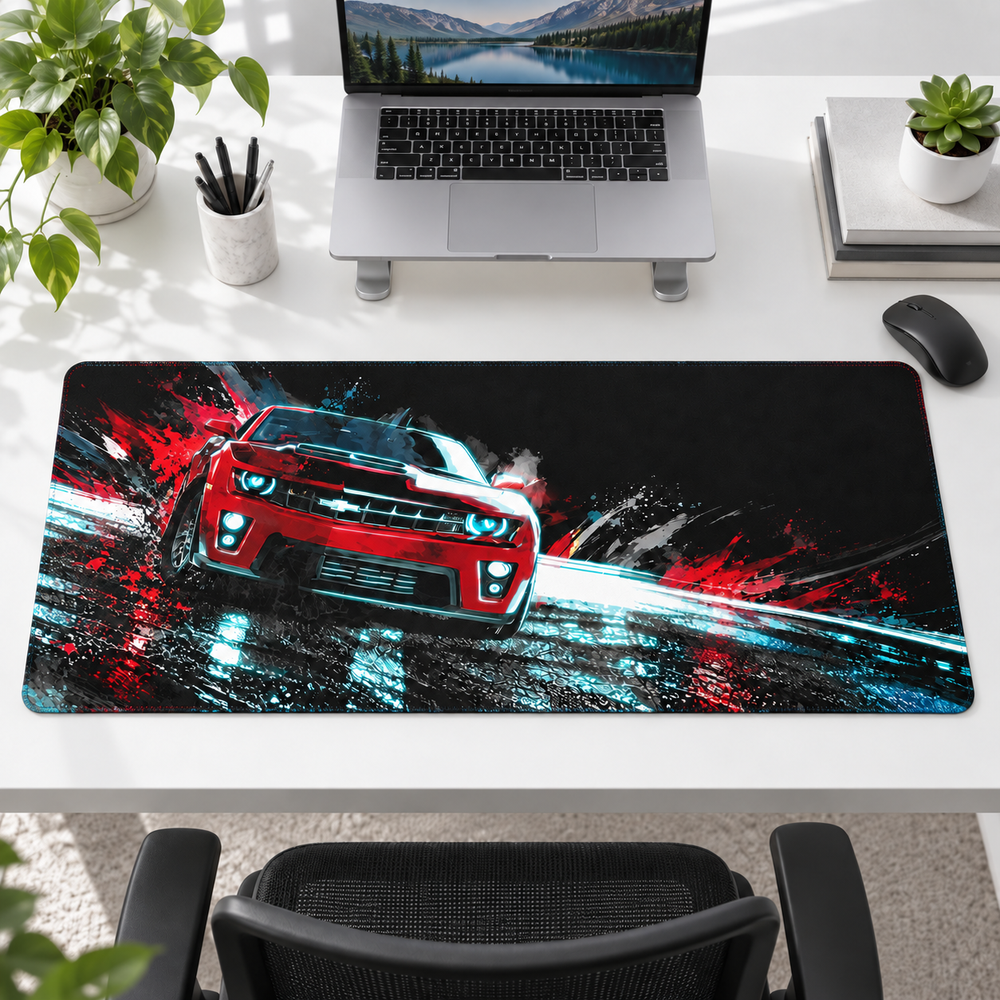 Kırmızı Otomobil Dinamik Fırça İzleri Mouse Pad - Y1143