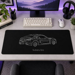 Subaru BRZ Beyaz Çizgi Sanatı Mouse Pad - Y1149