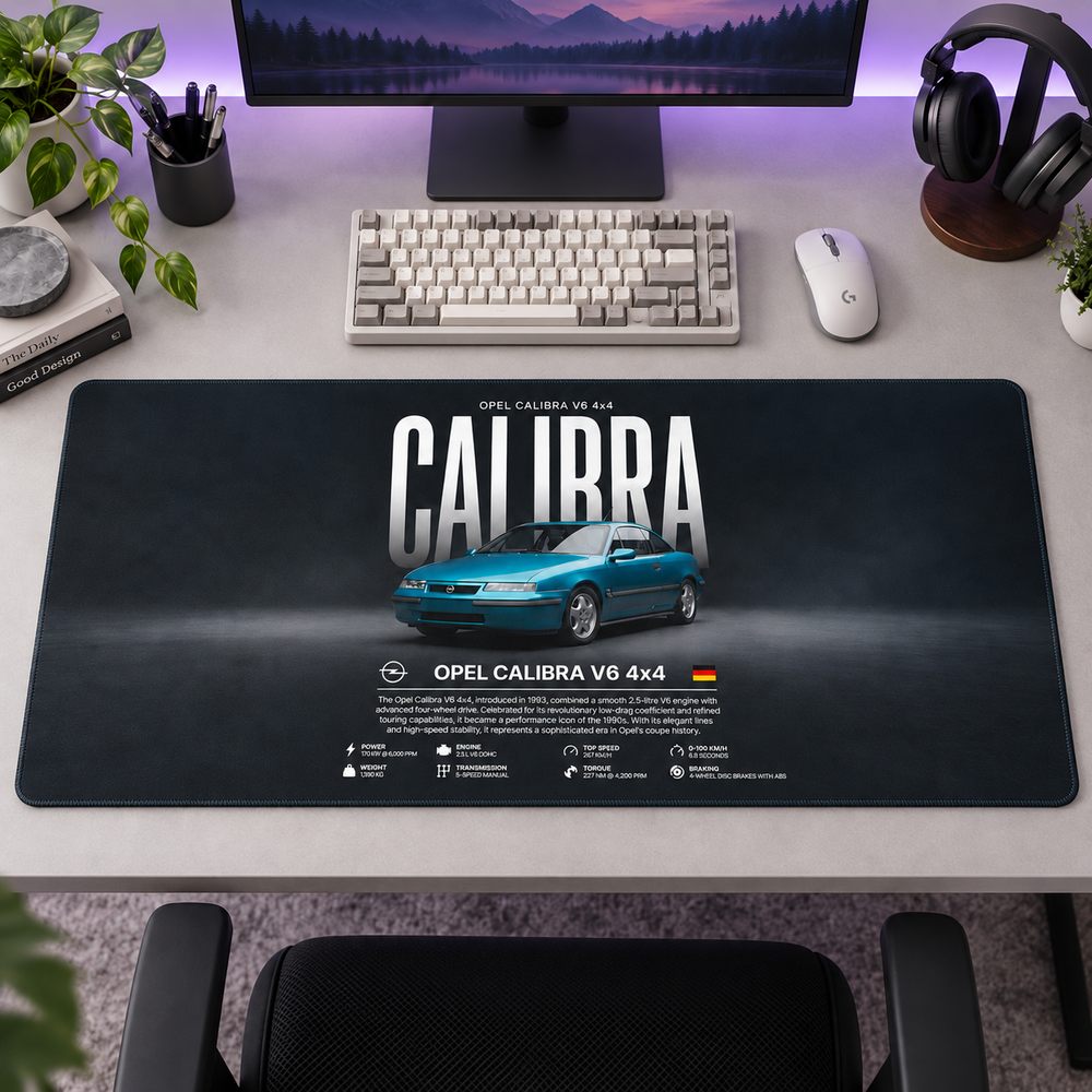 Opel Calibra Turkuaz Teknik Afiş Mouse Pad - Y1159