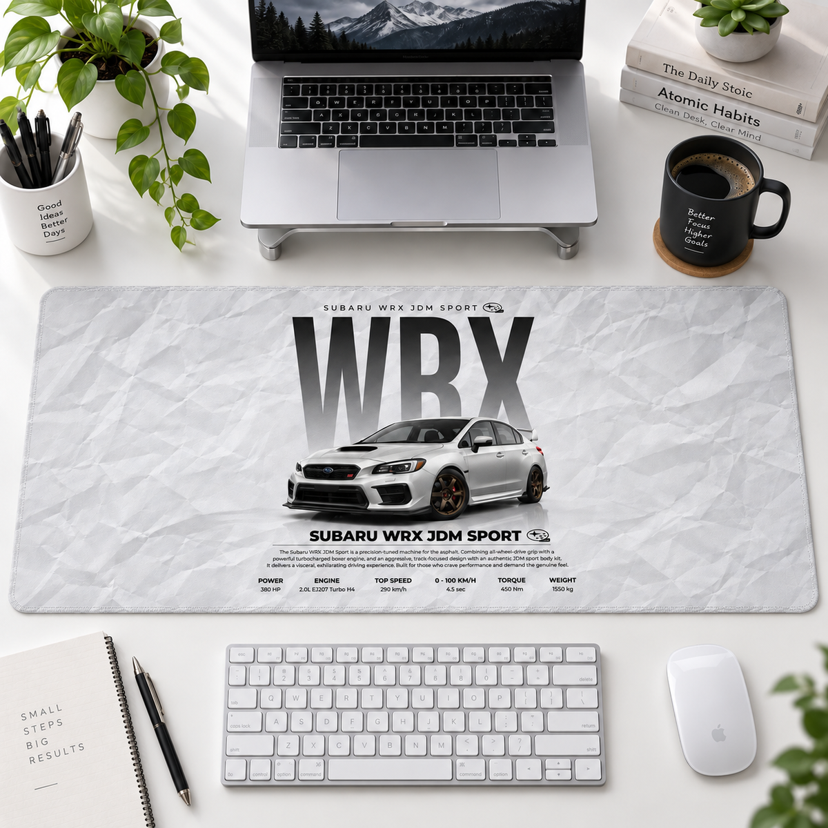 Subaru WRX Beyaz Teknik Afiş Mouse Pad - Y1168