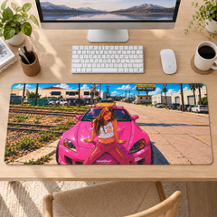 Pembe Spor Otomobil Yaz Molası Mouse Pad - Y1185