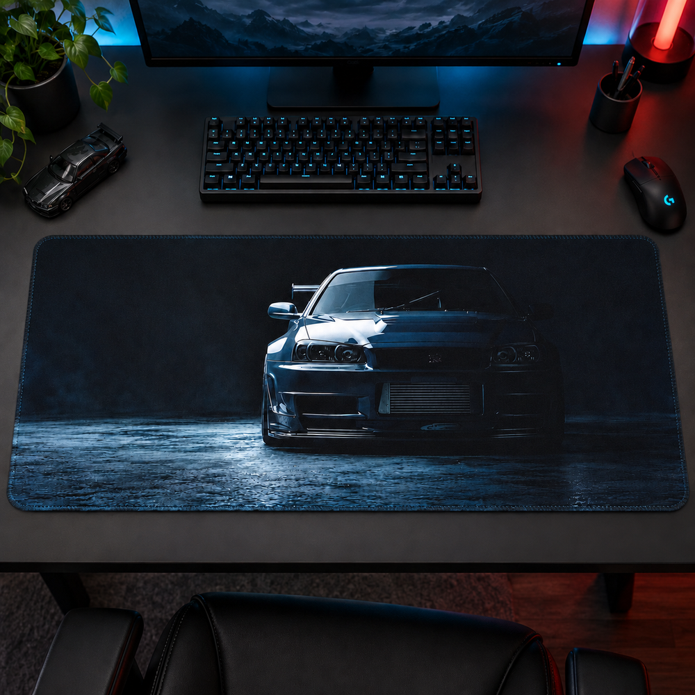 Siyah Japon Spor Otomobil Silueti Mouse Pad - Y1186