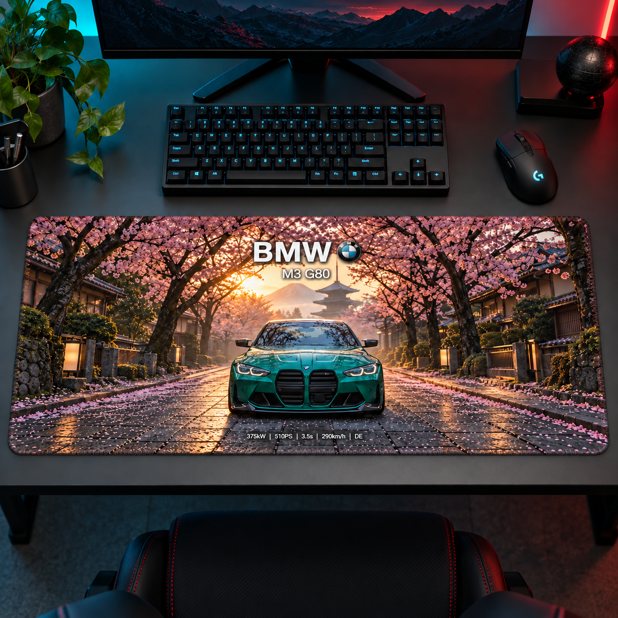 BMW Turkuaz Sakura Yolu Mouse Pad - Y1196