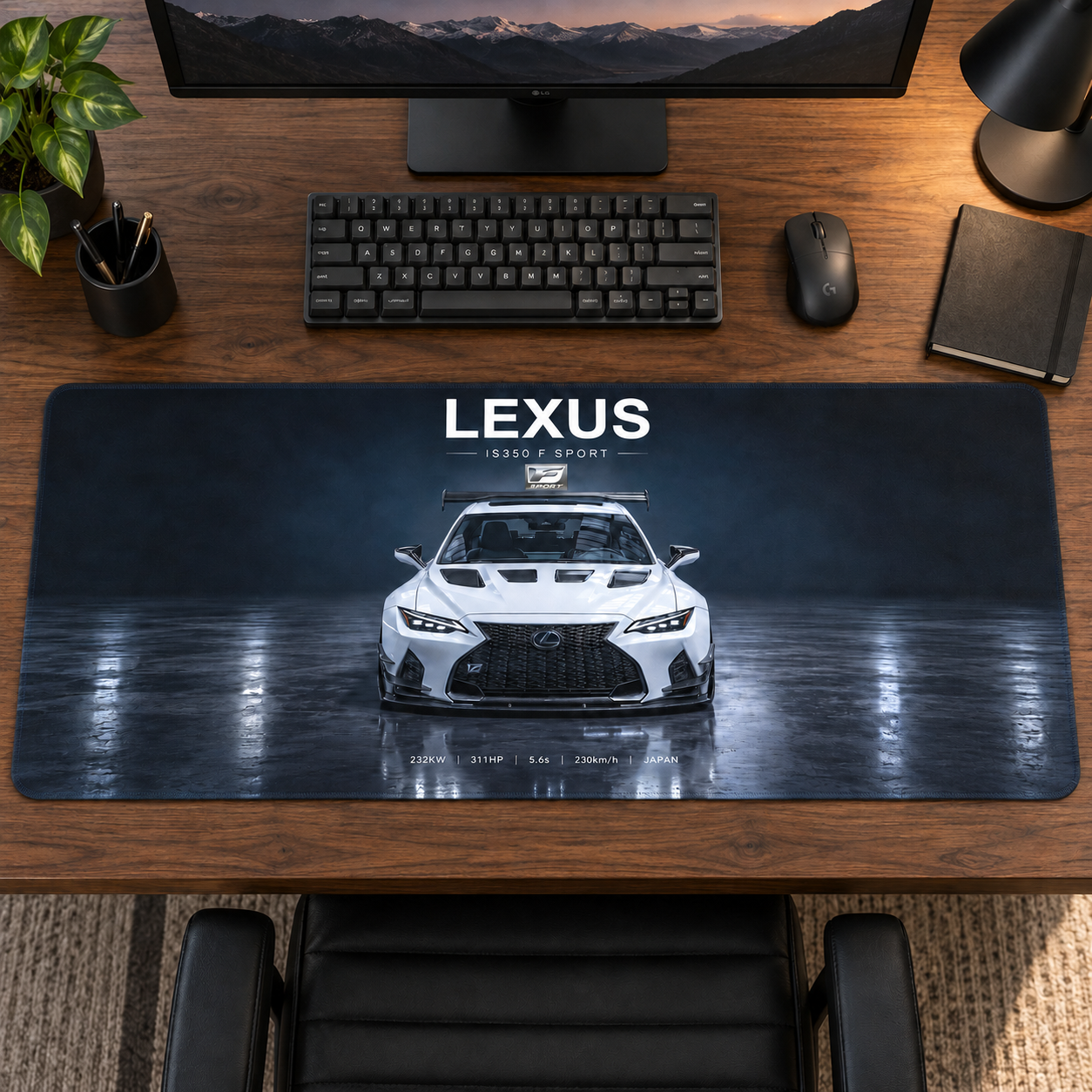 Lexus Beyaz Ön Görünüm Mouse Pad - Y1202