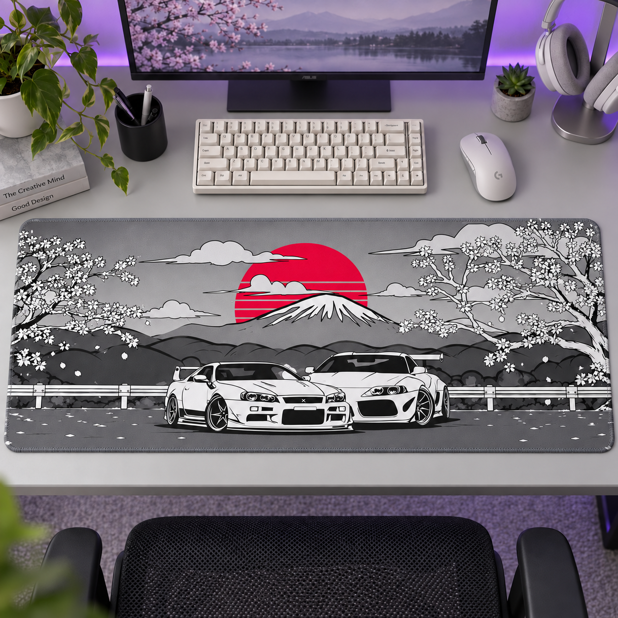 Japon Spor Otomobilleri Kızıl Güneş Mouse Pad - Y1224