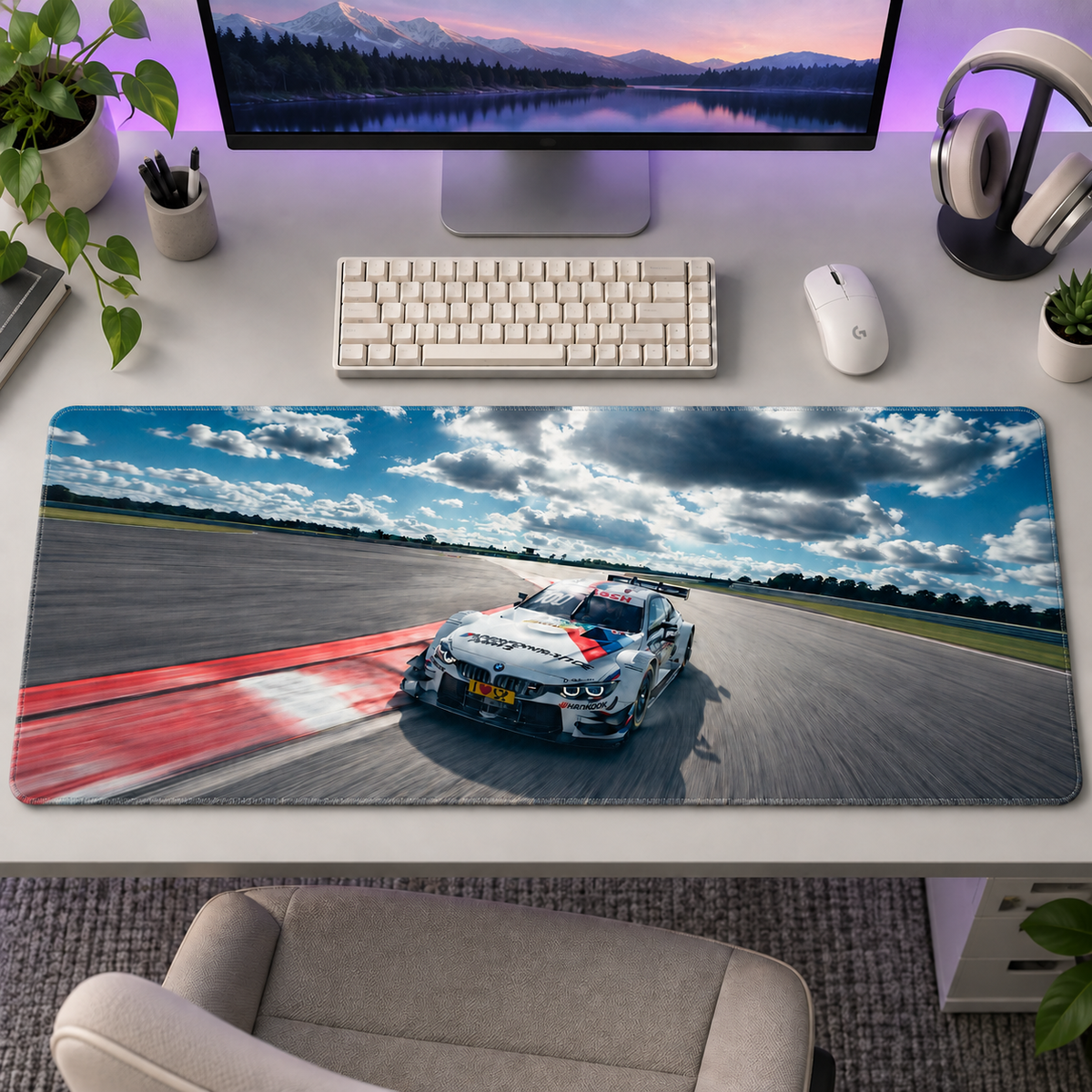 Yarış Pistinde Viraj Mücadelesi Mouse Pad - Y1229