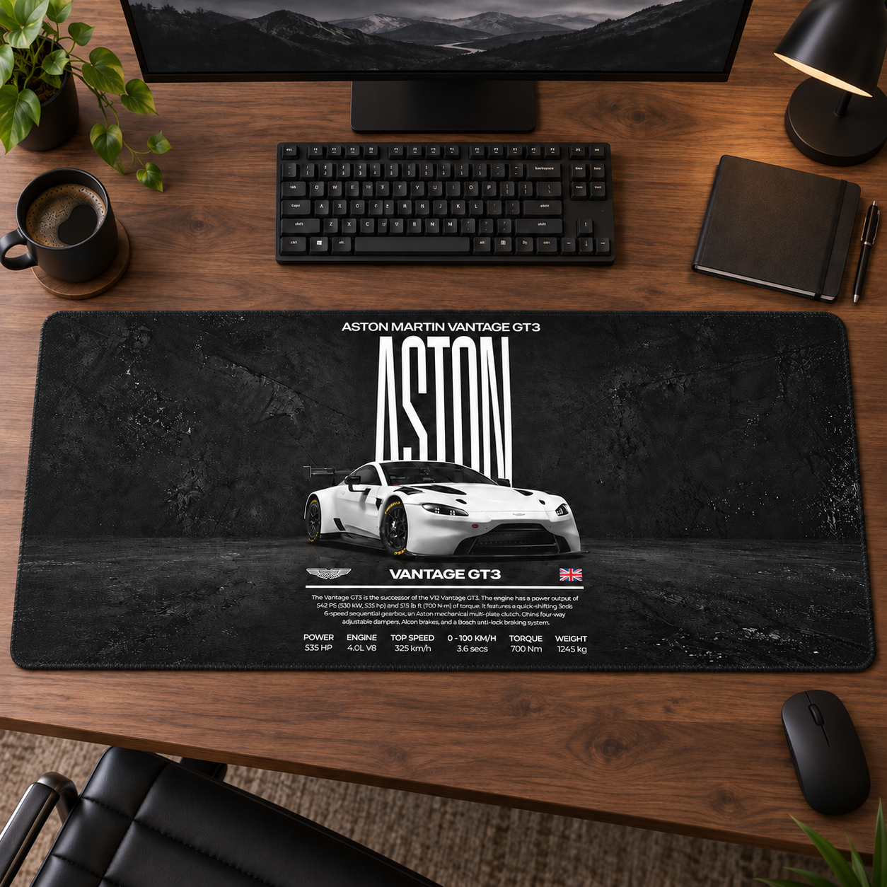 Aston Martin Vantage GT3 Teknik Afiş Mouse Pad - Y1237