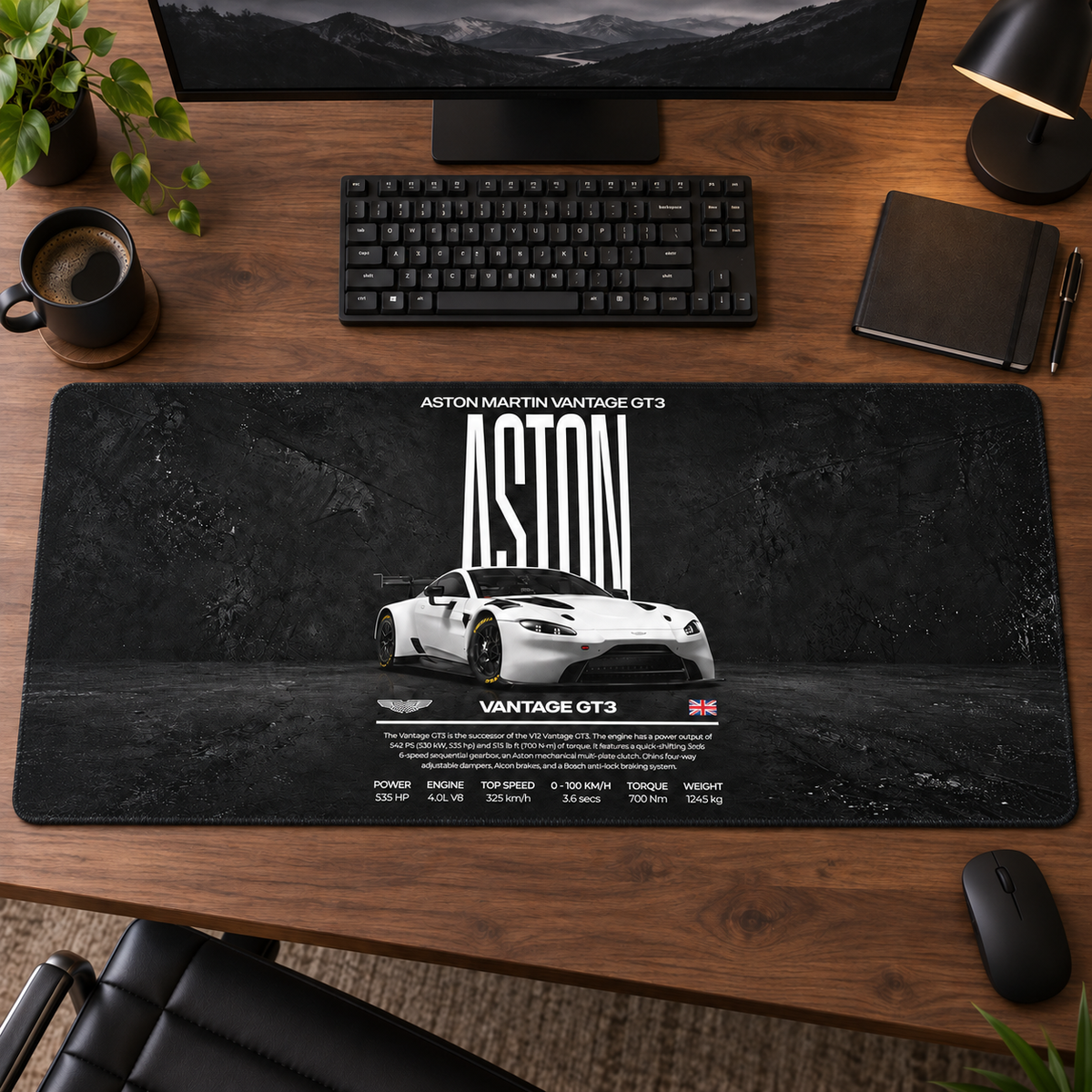Aston Martin Vantage GT3 Teknik Afiş Mouse Pad - Y1237
