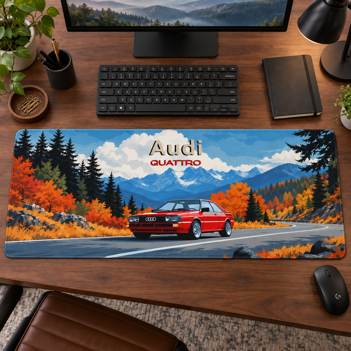 Audi Quattro Sonbahar Yolu Mouse Pad - Y1247
