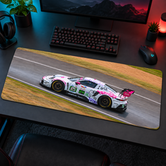 Beyaz Pembe GT Yarış Otomobili Mouse Pad - Y1251