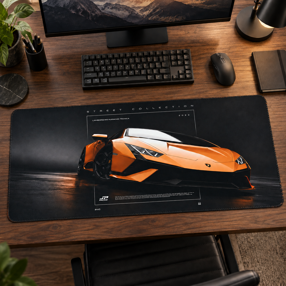 Turuncu Lamborghini Teknik Afiş Mouse Pad - Y1257