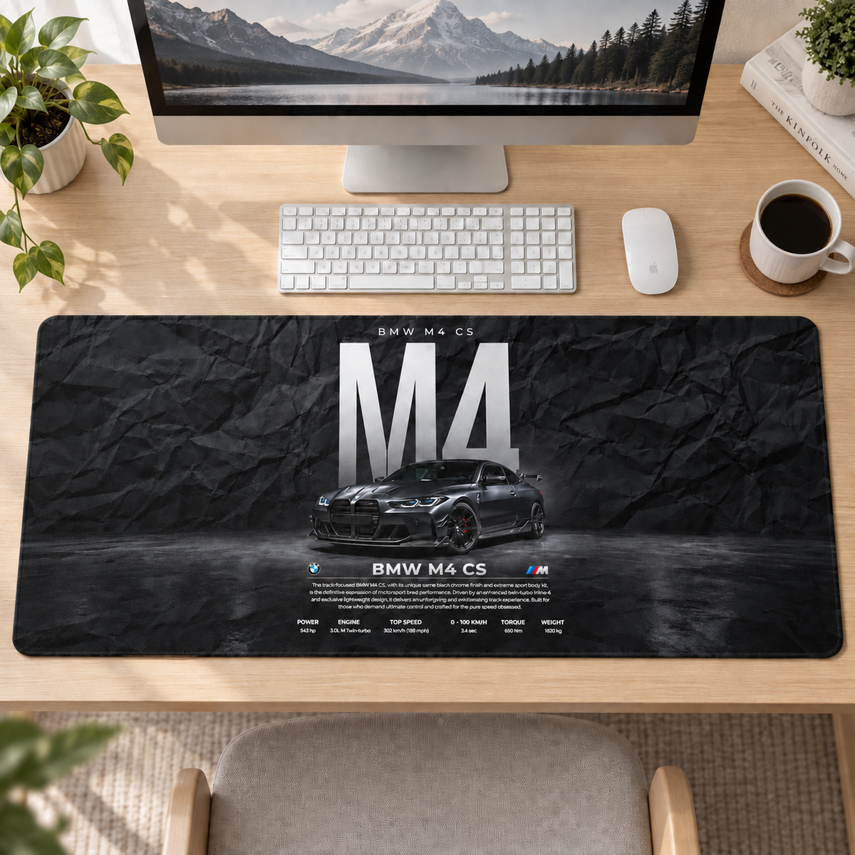 BMW M4 CS Siyah Teknik Afiş Mouse Pad - Y1260