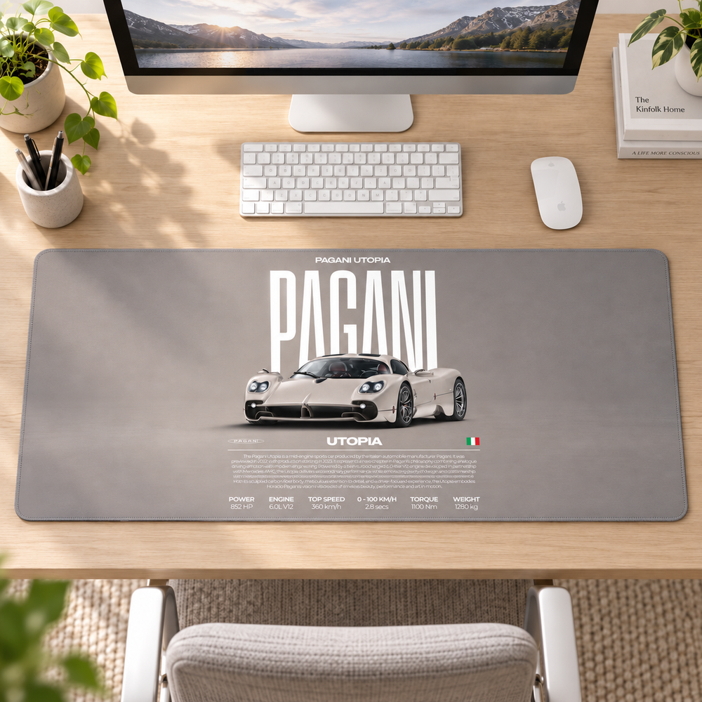 Pagani Utopia Gümüş Teknik Afiş Mouse Pad - Y1275