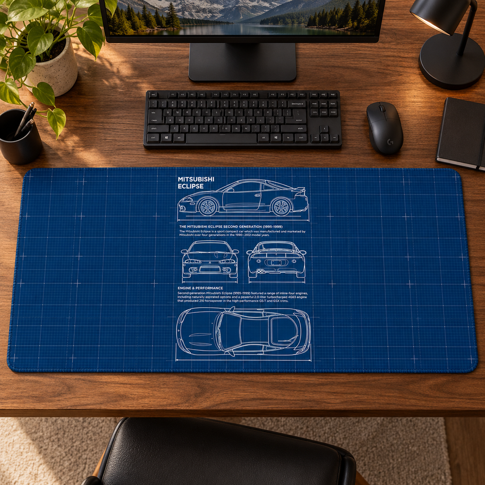 Mitsubishi Evolution Mavi Teknik Plan Mouse Pad - Y1277