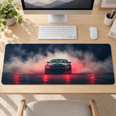 Kırmızı Duman İçinde Spor Otomobil Mouse Pad - Y1280