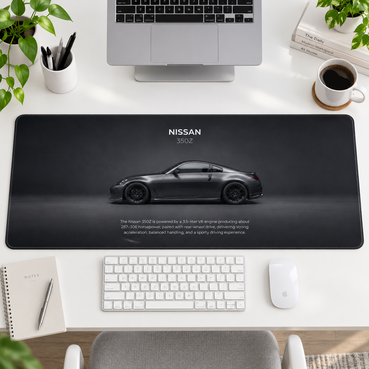 Nissan Gri Minimal Profil Mouse Pad - Y1298