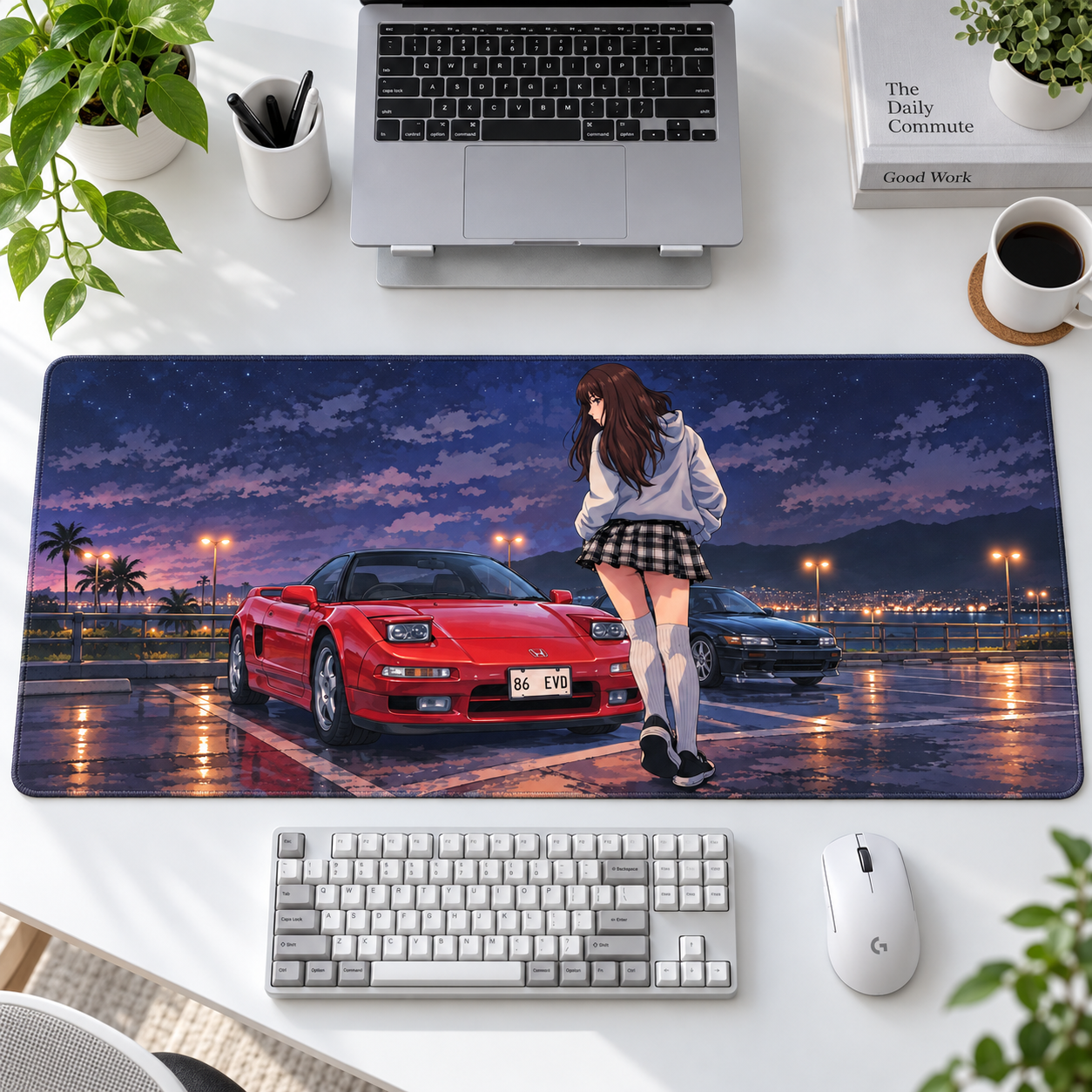 Kırmızı Spor Otomobil Anime Gecesi Mouse Pad - Y1303