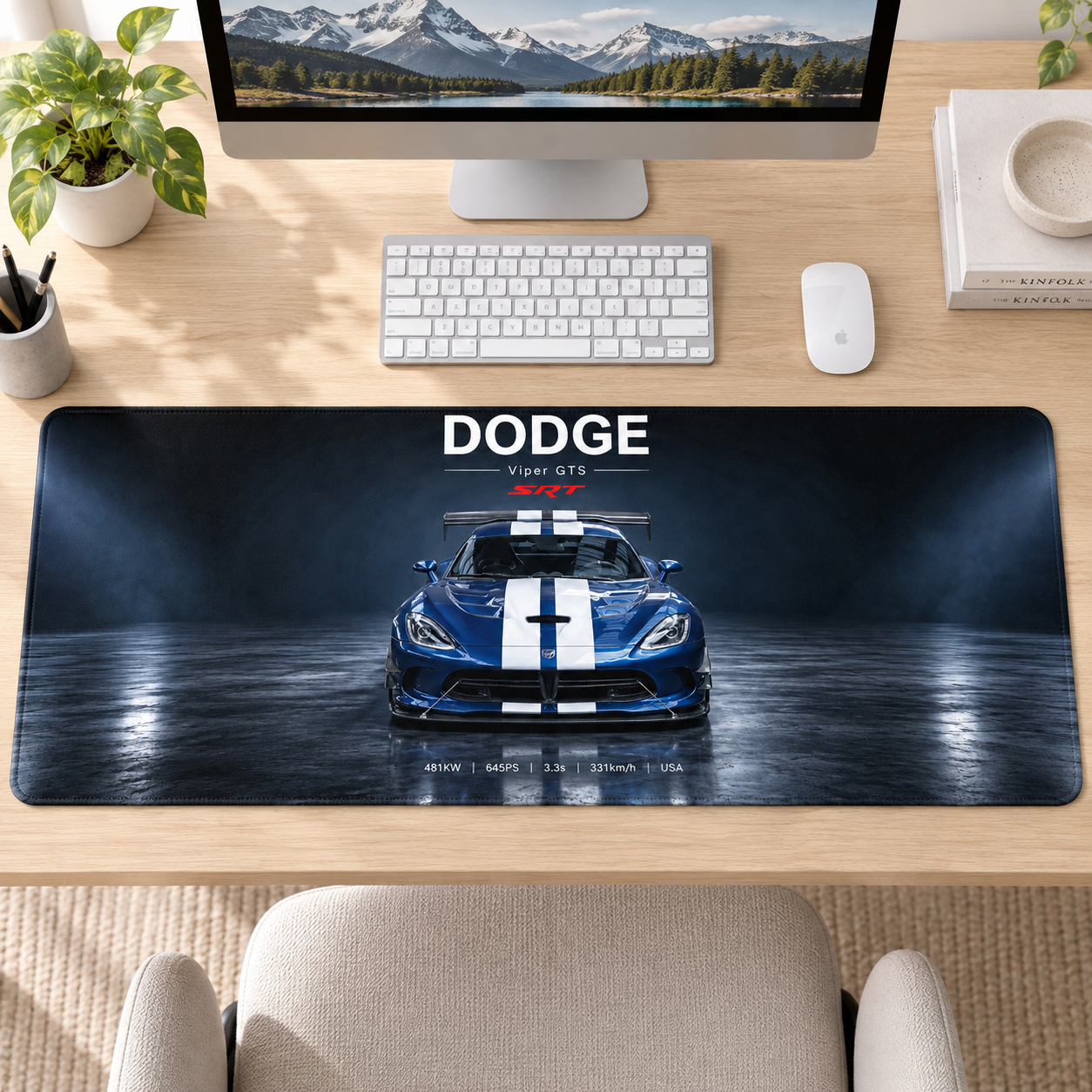Dodge Viper Mavi Beyaz Stüdyo Mouse Pad - Y1320