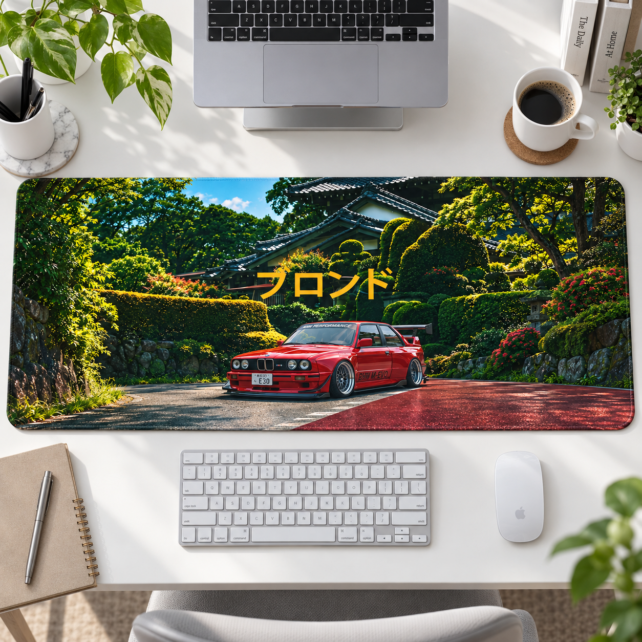 Kırmızı Klasik Japon Bahçesi Mouse Pad - Y1323