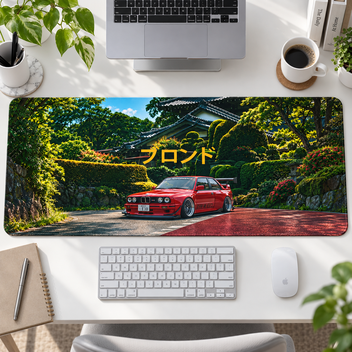 Kırmızı Klasik Japon Bahçesi Mouse Pad - Y1323