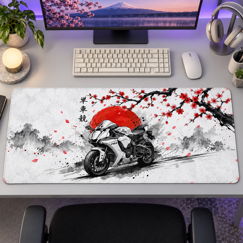 Kızıl Güneş ve Spor Motosiklet Mouse Pad - Y1339