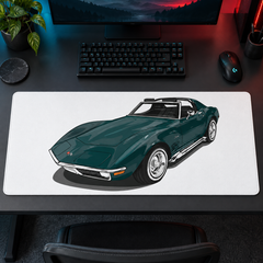 Yeşil Klasik Cabrio Çizimi Mouse Pad - Y1341