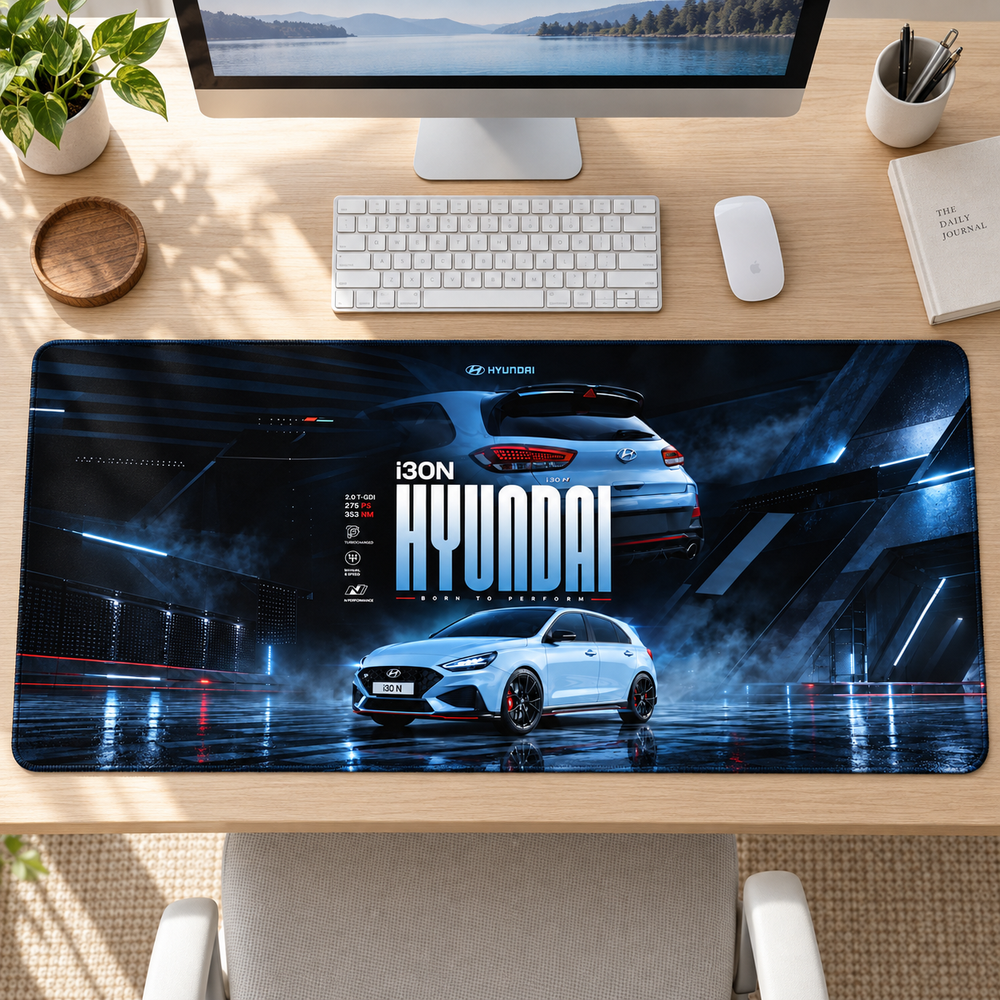 Hyundai i30 N Mavi Garaj Afişi Mouse Pad - Y1350