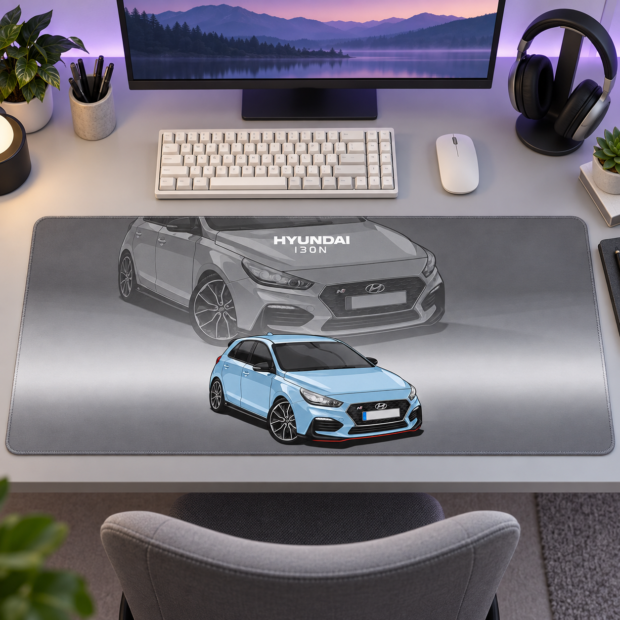 Hyundai Mavi Gri Teknik Kolaj Mouse Pad - Y1364