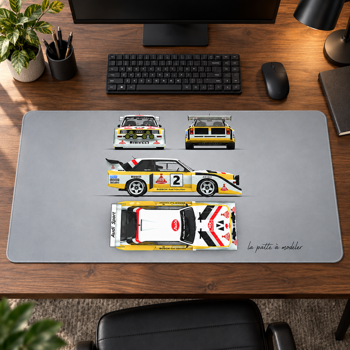 Audi Ralli Otomobili Dört Görünüm Mouse Pad - Y1382
