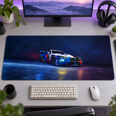 Mavi Yarış Otomobili Gece Stüdyosu Mouse Pad - Y1394