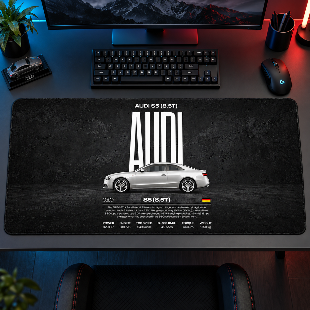 Audi S5 Siyah Teknik Afiş Mouse Pad - Y1401
