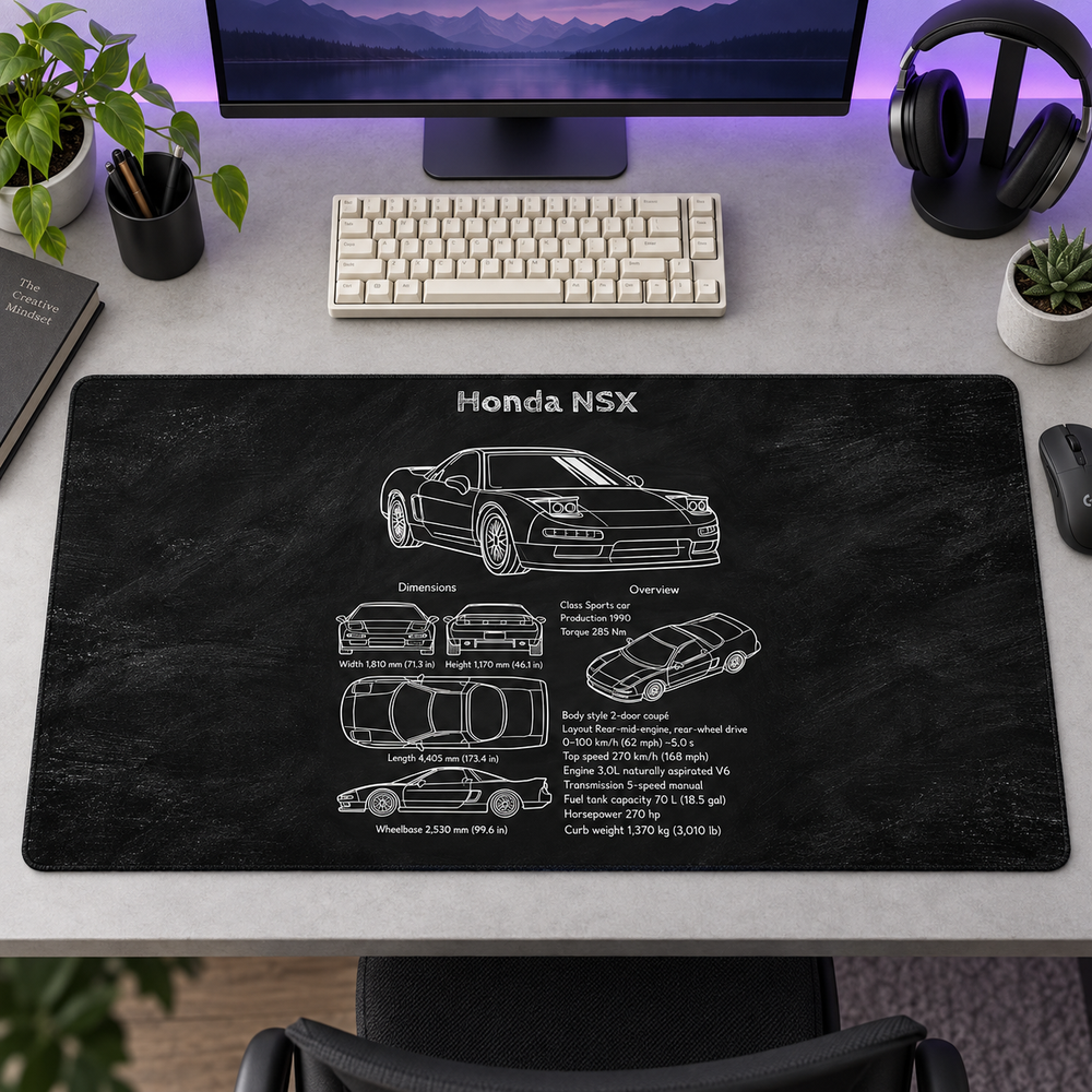 Honda NSX Siyah Teknik Çizim Mouse Pad - Y1404