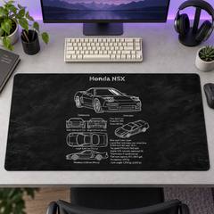 Honda NSX Siyah Teknik Çizim Mouse Pad - Y1404