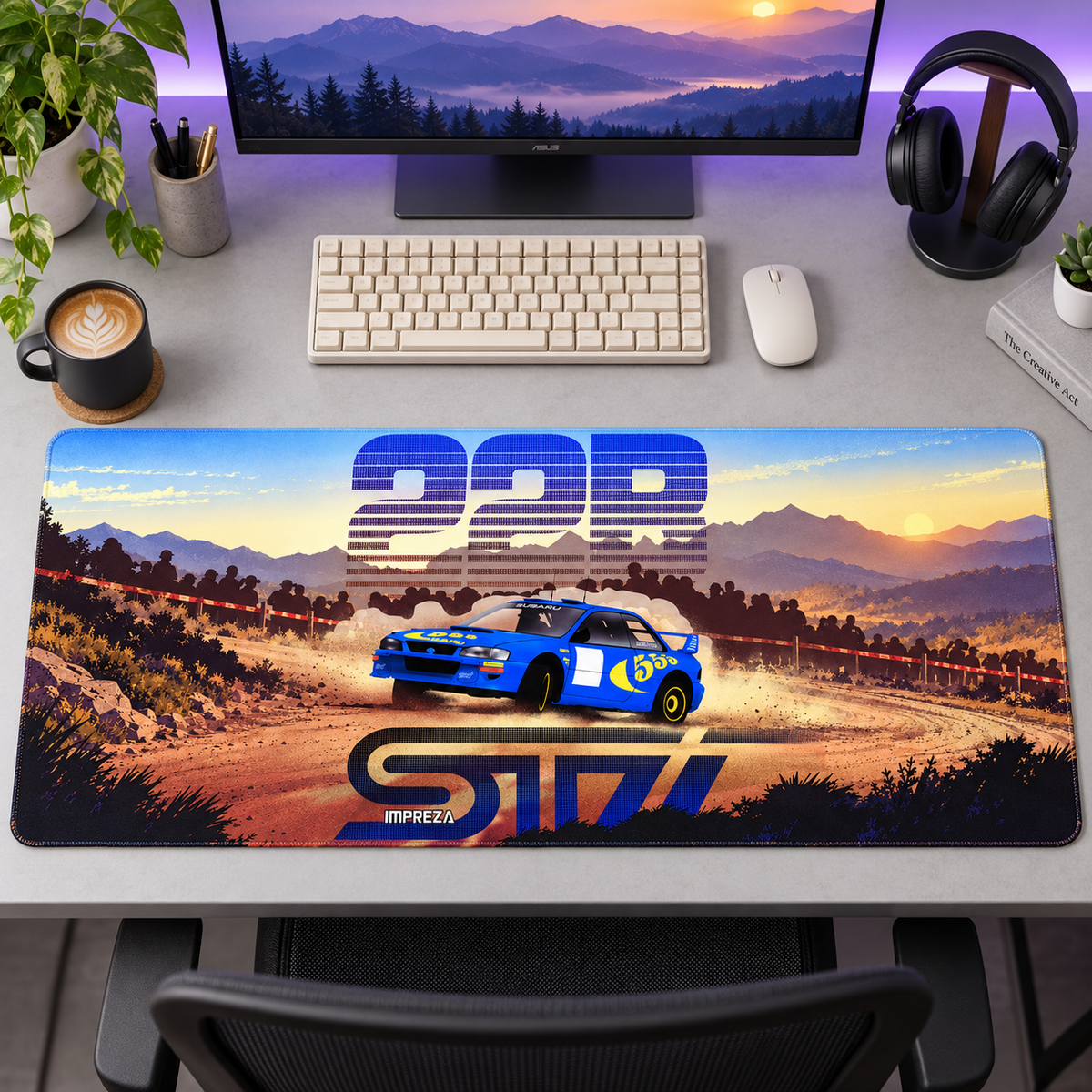 Subaru 22B STI Ralli Çizimi Mouse Pad - Y1409