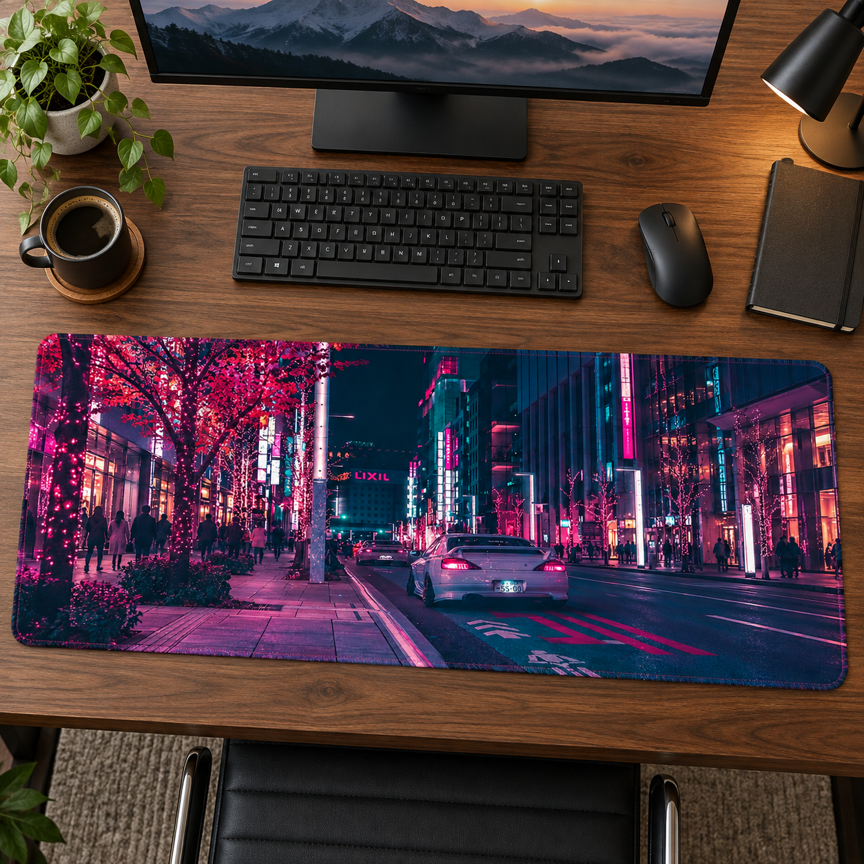Neon Sakura Şehir Caddesi Mouse Pad - Y1412
