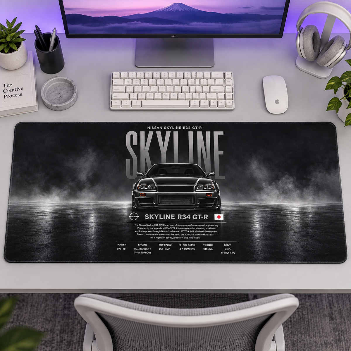 Nissan Skyline R34 GT-R Dumanlı Afiş Mouse Pad - Y1414