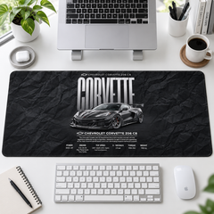 Corvette C8 Siyah Teknik Afiş Mouse Pad - Y1423