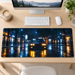 Klasik Otomobil Gece Şehri Mouse Pad - Y1435