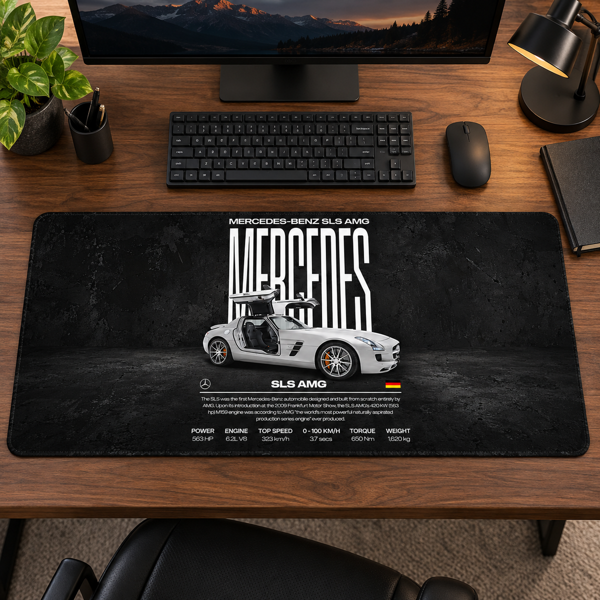 Mercedes SLS AMG Açık Kapılar Afişi Mouse Pad - Y1437